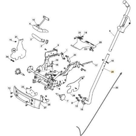 TUBE LATERAL DE LEVAGE PRISE DE FORCE TC/MP VNN ORIGINE STIGA - 382869051/0