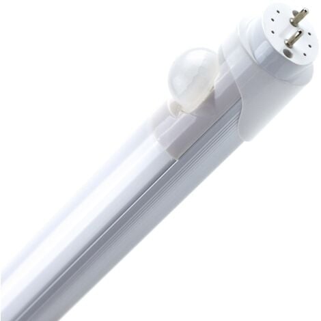 Tube LED 60cm T8 G13  Aluminium avec détecteur de mouvement PIR  et éclairage de sécurité Connexion des 2 côtés 9W 100lm/W