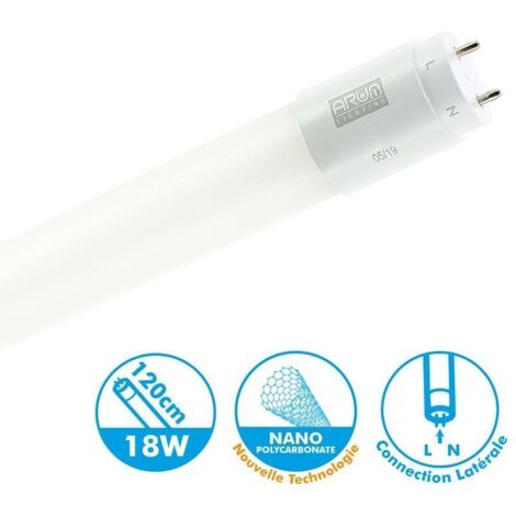 Tube LED en aluminium de 18 W avec une base de 120 cm et une protection  IP25, compatible avec la douille T8 Greenice - Habitium®