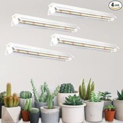 Tube LED T5 Lampe de Croissance pour Plantes d’Intérieur, 42 cm Spectre Complet Éclairage Horticole pour Semis et Étagères de Plantes, 10W x 2, Lot de 4