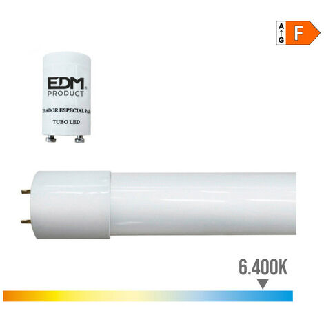 Tube LED T8 14w 1550lm 6500k lumière froide eq 30w ø2,6x90cm EDM