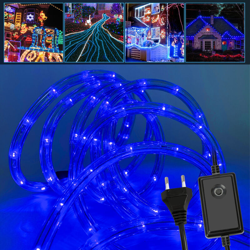 30M Tube Lumineux Extérieur led Guirlande Lumineuse Décoration,Bleu,avec Adapteur d'alimentation - Swanew