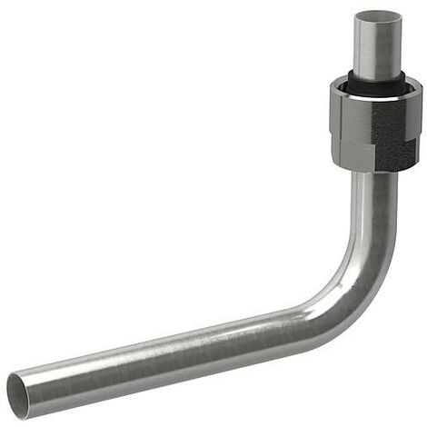 Tube metallique-angle 90° avec raccord a vis eurocone 15mm, 2 pieces