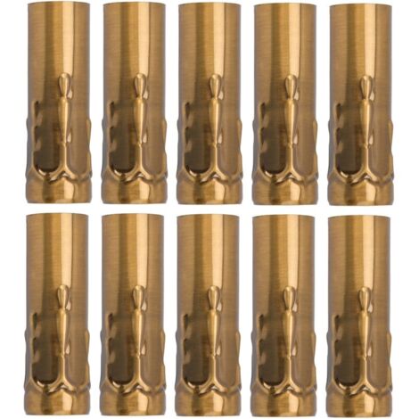 Tube métallique E14 pour support de lampe bougie, Base de lampe, accessoires d'éclairage 25x80mm, Bronze doré, 10 pièces