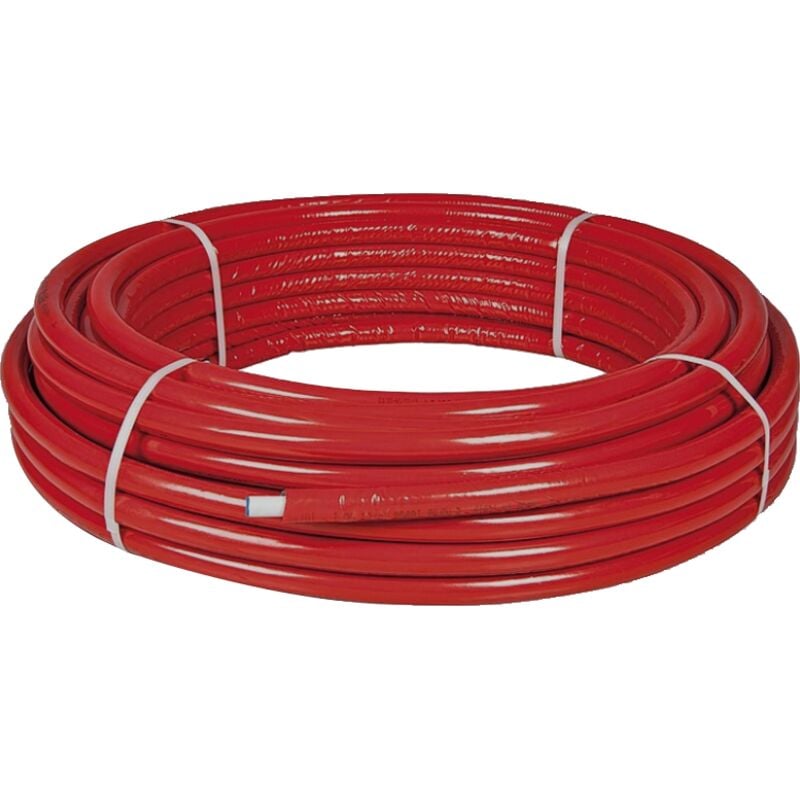 Tube Multicouche MULTIPEX Pré-Isolé 10mm - Ø32x3,0 Rouge - 25 mètres