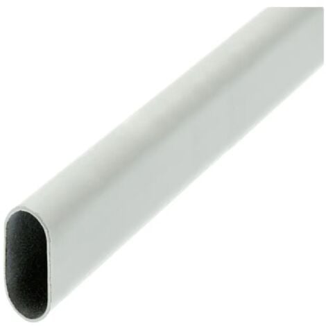 Tube penderie ovale, 30x15 mm, longueur 100cm, blanc Cessot