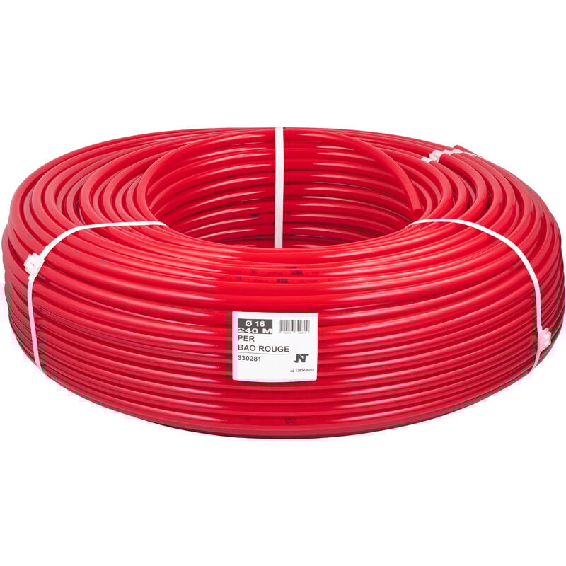 Tube PER nu BAO (Barrière Anti Oxygène) rouge NOYON & THIEBAULT 600 mètres