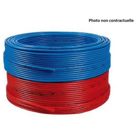 Tube PER pré-gainé bleu 13 x 16 – Couronne 100 m – Souple pour installations en espaces difficiles – Compatible tous raccords PER – Fixoconnect