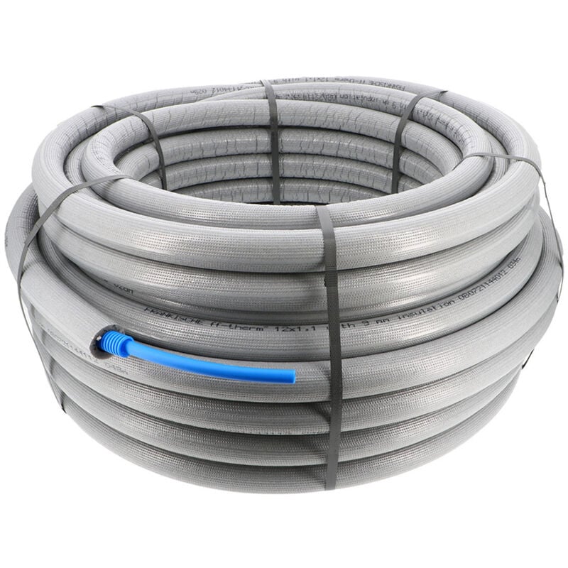 Tube PER prégainé isolé bleu Ø10x12 - 50ml