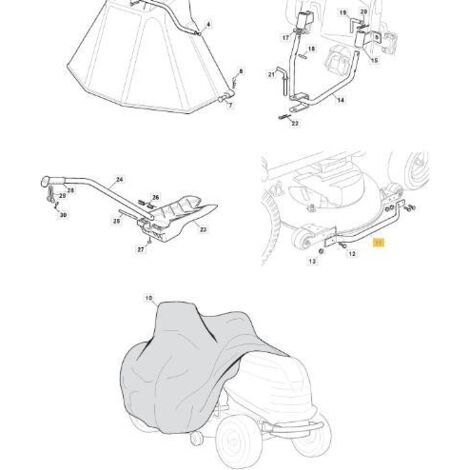 TUBE PLAT RENFORCÉ TC 122 (DX-SX) VNGA ORIGINAL STIGA - 325869103/0