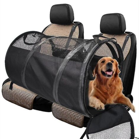 Tube pour animaux Mimigo, cage/abri pour animaux, sac de voyage pour animaux, cage portable, accessoire de voiture pour animaux, léger, sécurisé, anti-griffes, durable, lavable - S - NOIR