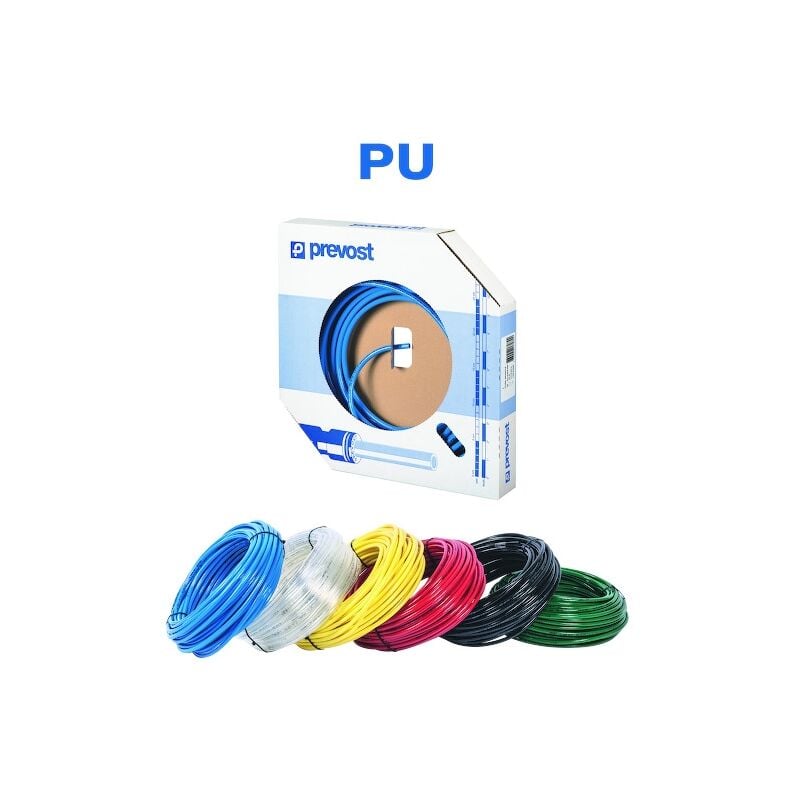 Tuyau air comprimé en polyuréthane incolore - Diamètre : 5.5 x 8 mm - Boîte dévidoir de 25 mètres - PREVOST