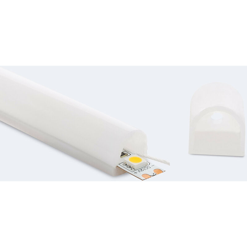 Ledkia - Tube Silicone Semi-Circulaire led Flex Encastré pour Ruban jusqu'à 11 mm BL1513 10m