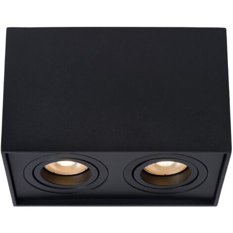 TUBE Spot plafond-Noir-2xGU10