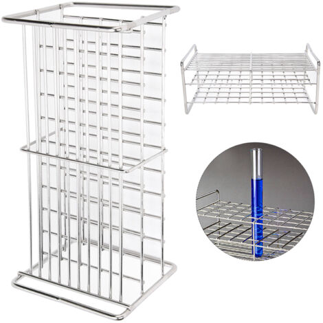 Tube Support Carré en Acier Inoxydable pour Équipement de Laboratoire, 50 Trous Anticorrosion