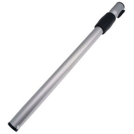 Tube télescopique noir - conforme avec brosse, embout à clip