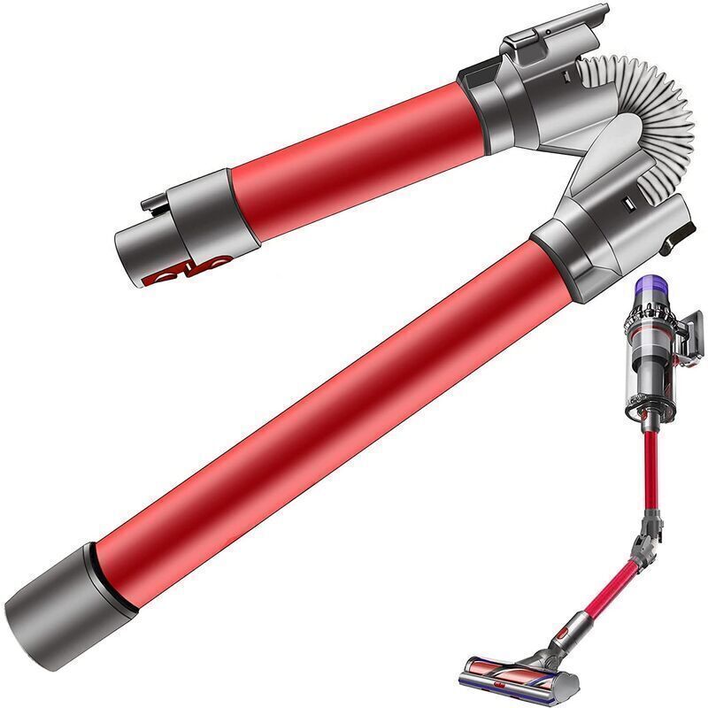 Tube Télescopique Tige Pliante Compatible Rapide pour V8 V10 V11 V7 V15 pour Nettoyage sous les Meubles Tables Lits Rouge