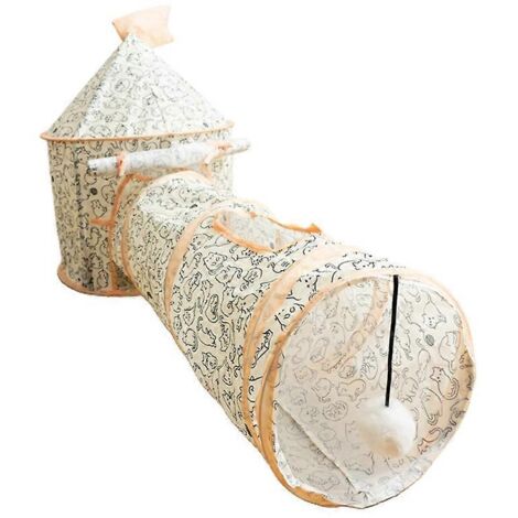 Tube tunnel pliable avec trous de guet pour chat, jeu interactif, cachette et tente pour animaux de compagnie.