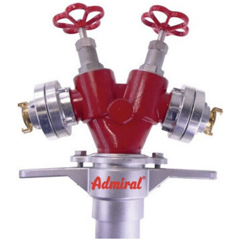 Tube vertical d'hydrante STORZ Alu.DN 80 2xsortie raccord rapide,2 vannes ADMIRAL