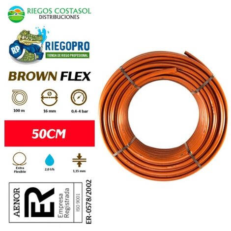 Tubería Autocompensante Marrón a 50cm 100 metros. BrownFlex.