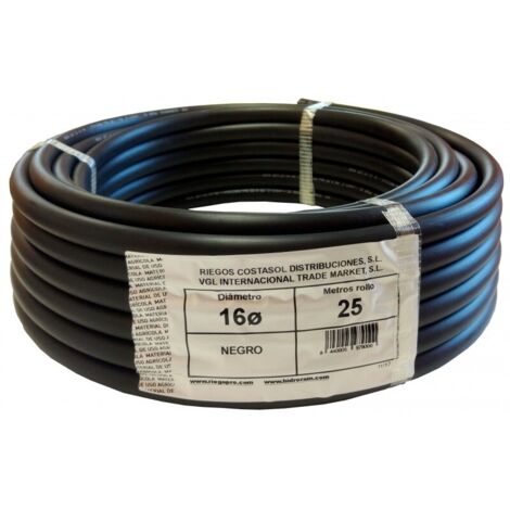 Tubería lisa 16mm negro 25 metros