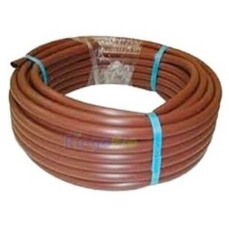Tubería marrón 16mm goteros turbulentos a 50cm.