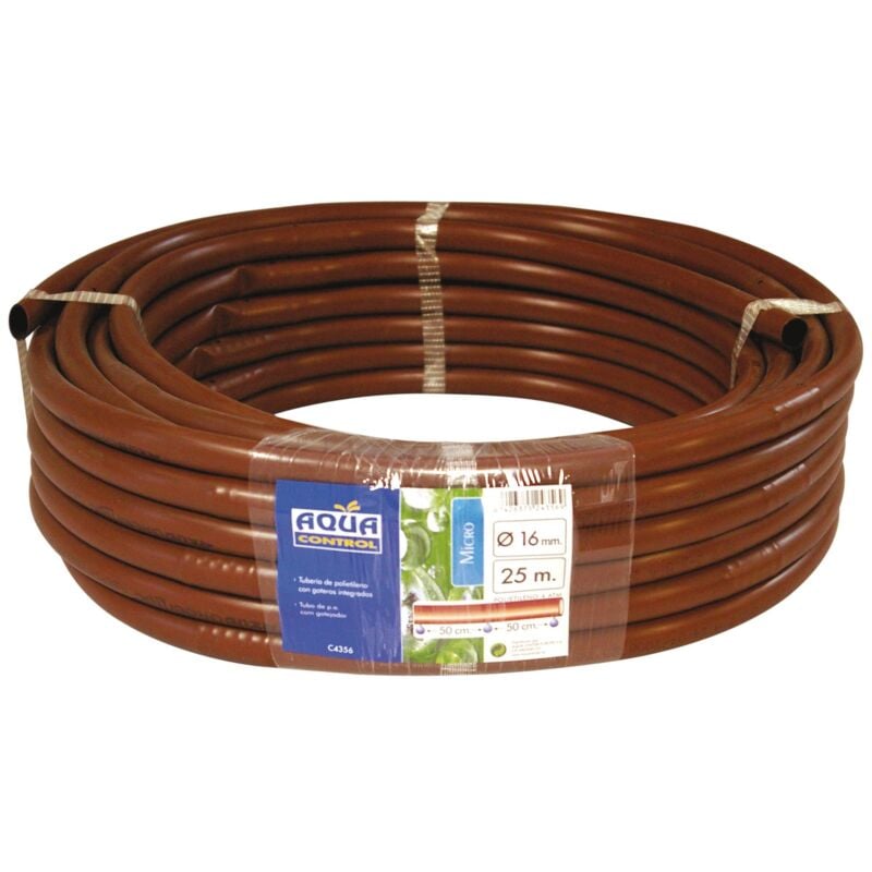 

Tubería Plana marrón con goteros integrados 16mm 25m Goteros integrados cada 50cm