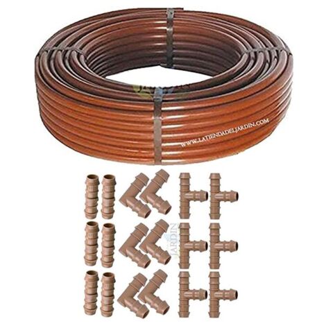 Tuberia Marrón Goteo De 16mm Con Goteros A 50cm (100m