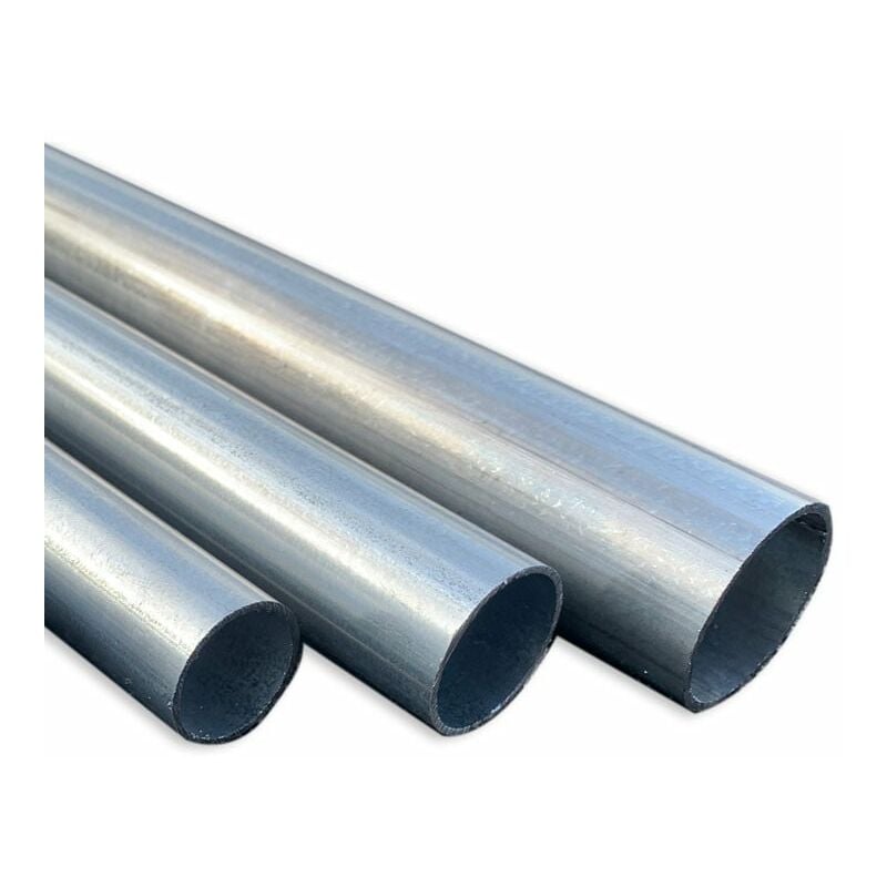 Tubes acier galvanisé à la coupe - Long 1.50 m, Diamètre 40 mm, Lot de 4