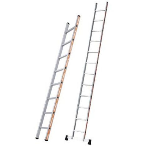 Tubesca Comabi – Échelle simple droite 2,96 m – 10 marches – Charge maximale 150 kg – Aluminium ultra-résistant – Sabots crantés antidérapants