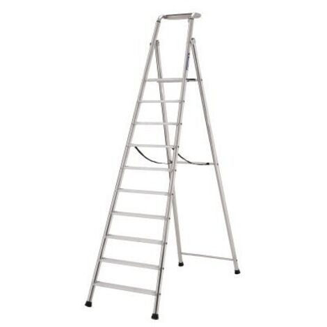 TUBESCA-Comabi - Escabeau aluminium grande plateforme Probat – 4 à 12 marches