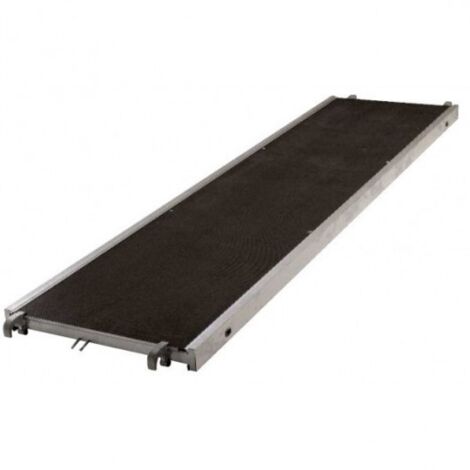 Tubesca Comabi – Plateau d'échafaudage en aluminium et bois 1.00 x 0.73m – Charge maximale 200 kg/m² – Surface antidérapante – 4010324