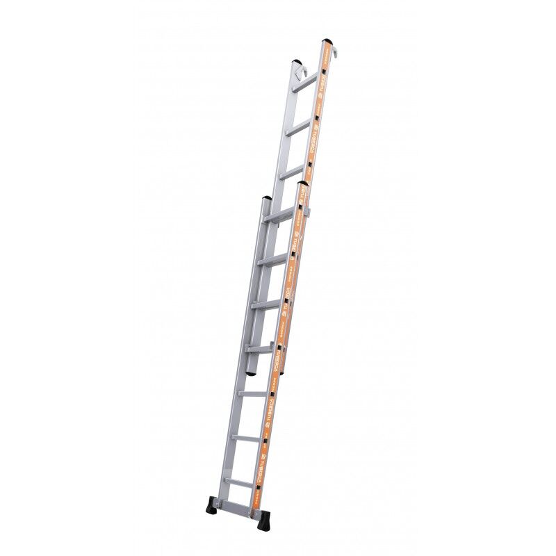 Escabeau Echelle 2 Plans tubesca Pronor Coulisse à Corde 2x7marches Charge 150kg en Aluminium - 01222307-002 - neuve Déclassée