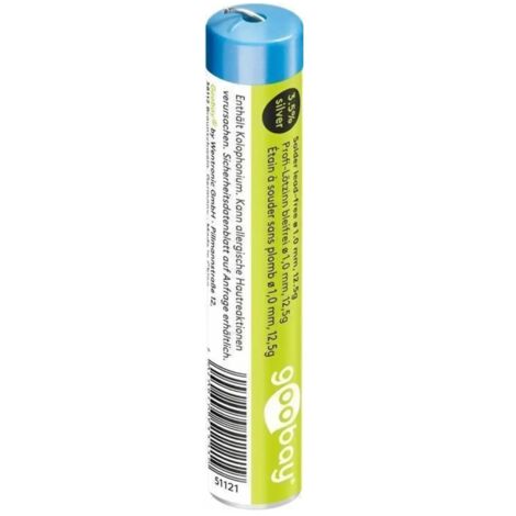 tubetto rotolo di stagno per saldatura senza piombo 1 mm 12.5 gr