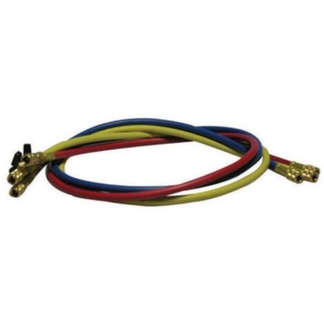 TUBI FLESSIBILI 1500 MM ATTACCHI IN LINEA CON VALVOLA A SFERA 5/16&quot Rosso