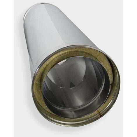 HOMEMAKE TUBI STUFA ACCIAIO DOPPIA PARETE INOX 316L L.50CM D.100MM