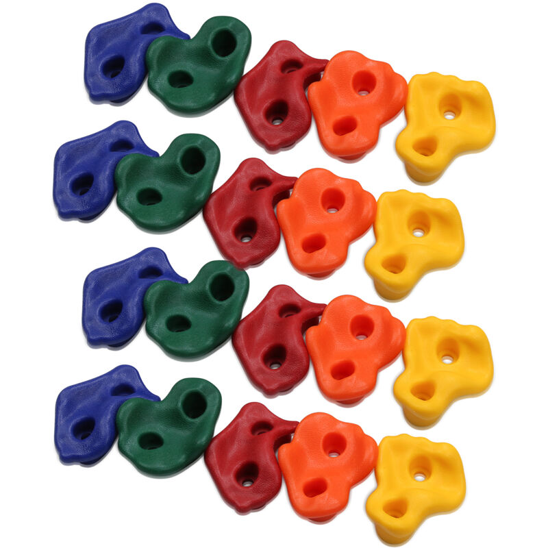 Tubiaz - 20 pièces Prises d'escalade Multicolore pe d'escalade tient grande escalade tient extérieur pour tour de jeux