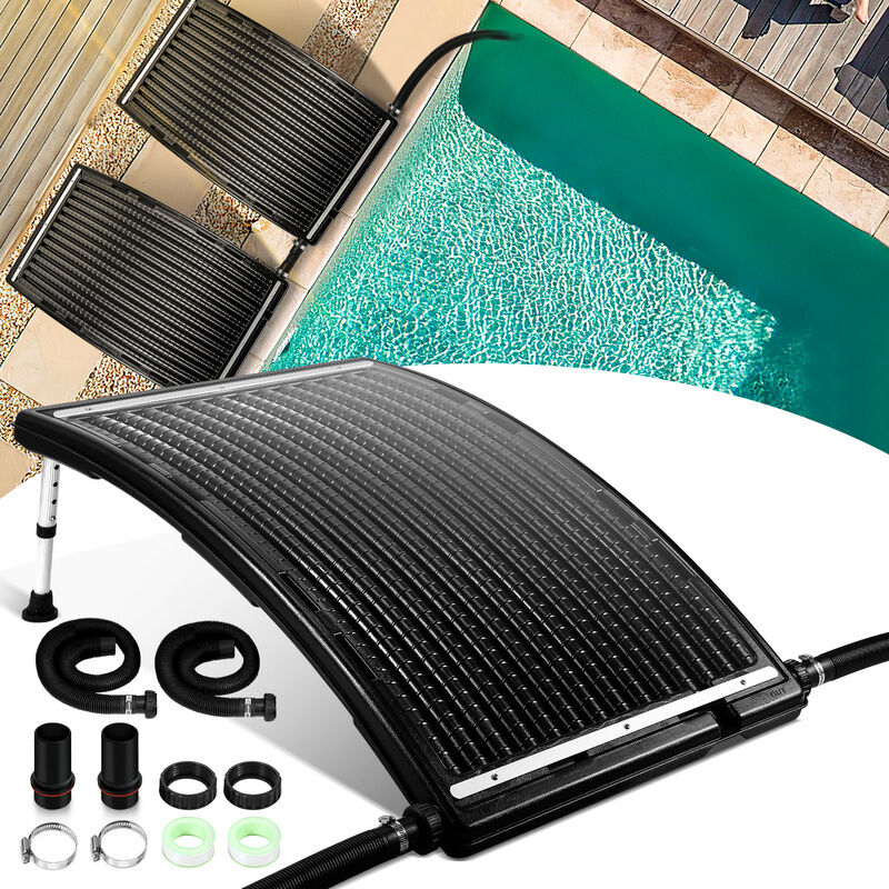 2x Panneau de chauffage solaire 110 x 65 x 15 cm 10.000L/h réglable 27/35cm raccord pehd résistant chauffage piscine écologique collecteur - Tubiaz
