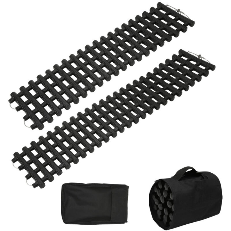 2X Planches de traction en matériau tpr, pour véhicules tout-terrain comme les voitures, les pick-up, les suv, les camping-cars, sur la neige, le