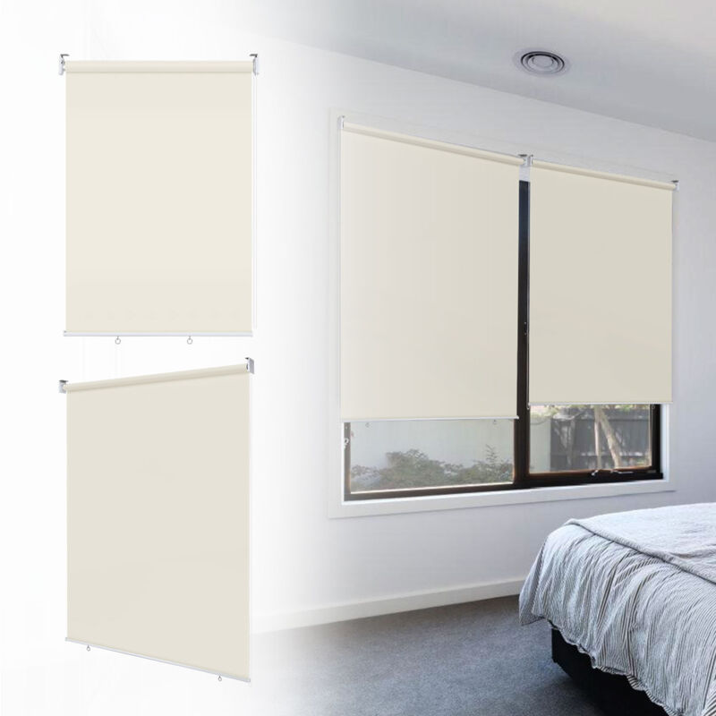 Tubiaz - 2X Store vertical enrouleur extérieur pour terrasse ou balcon Paravent rétractable Protection solaire 160x240CM Beige