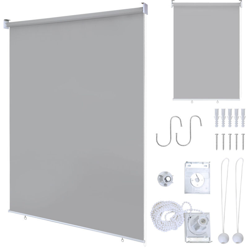 Tubiaz - Store vertical enrouleur extérieur pour terrasse ou balcon Paravent rétractable Protection solaire 180x140CM Gris