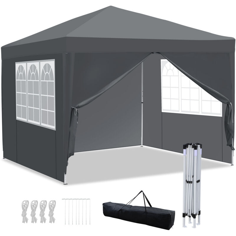 3x3m Tonnelle Tente de jardin pliante, pour camping jardin mariage Protection uv 50+ bleu Sans Parois - Tubiaz