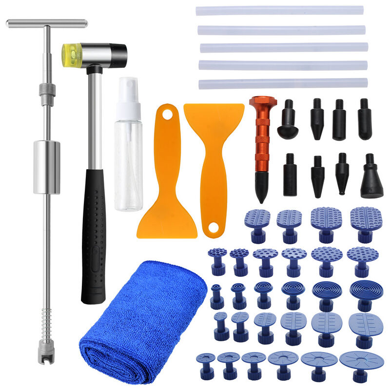 Tubiaz - 48PCs Kit De Débosselage sans peinture - Outil de débosselage - Pistolet a Colle Chaud Surfaces Metalliques Voiture pour Auto