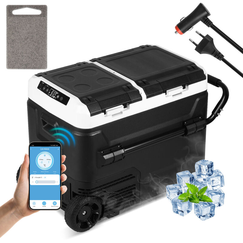 Tubiaz - 50L Mini Réfrigérateur Frigo Portable Réfrigérateur Glacière Électrique Voiture à Compression Mini Congelateur pour Maison Voiture Camping