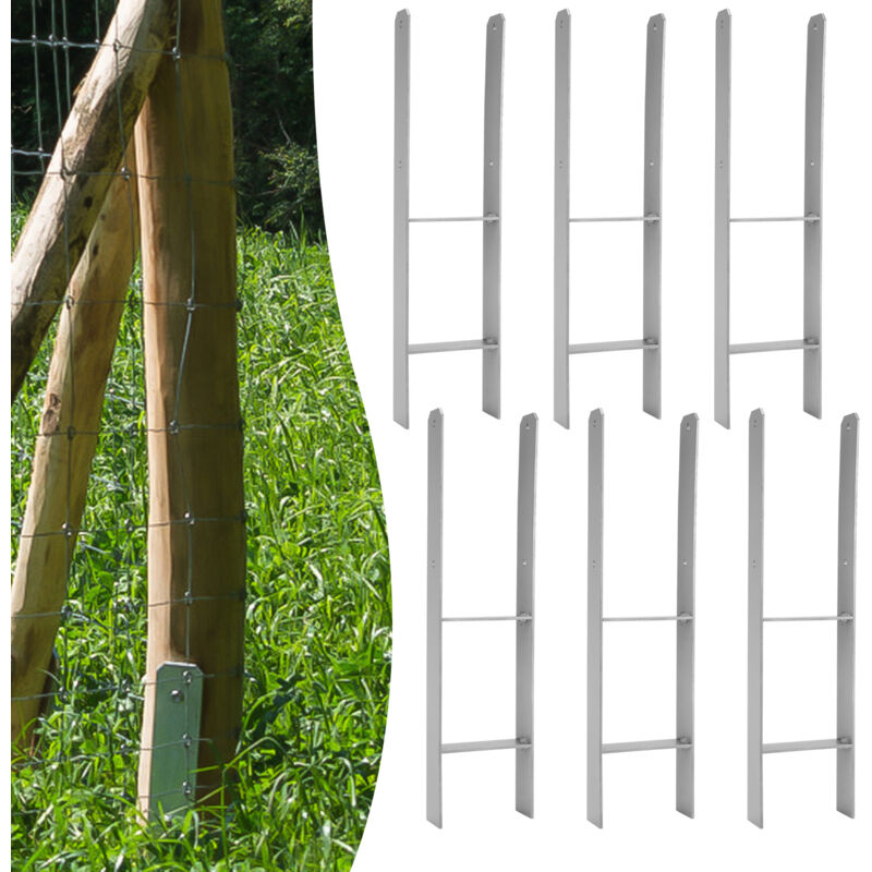 6x Ancres h support de poteau Ancre de poteau Ancre de poteau Ancre de poteau Douille de sol 101 mm - Tubiaz