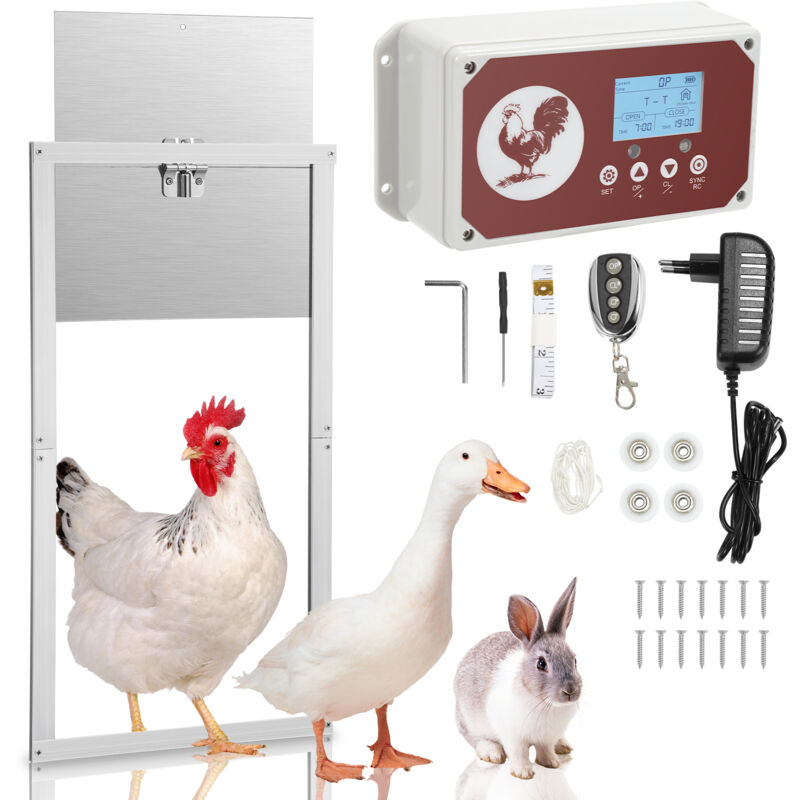 Tubiaz - 7.8W Porte de Poulailler Automatique Sensible à La Lumière étanche IP44, ouvre Porte de poulailler Automatique avec minuterie.
