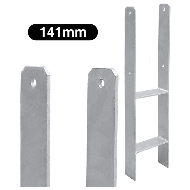 Ancre de poteau Patte de poteau Support de poteau Ancre h Support de clôture 600MM 141mm 6 pièces - Tubiaz