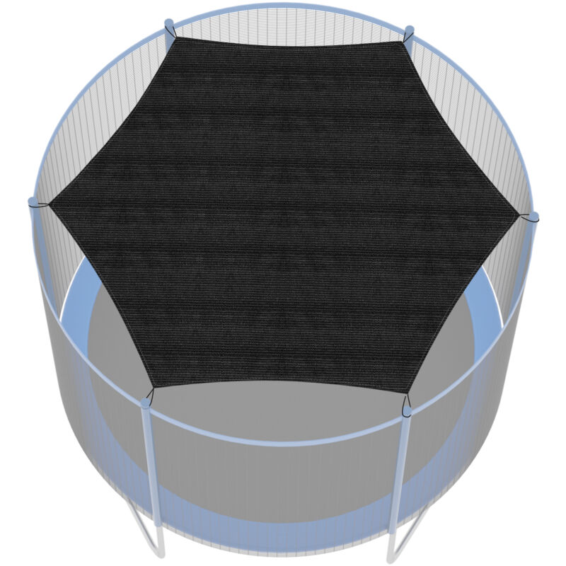 Tubiaz - Auvent de trampoline,Résistant à la déchirure Anti-UV Protection solaire pour trampoline 6 barres 244cm Noir