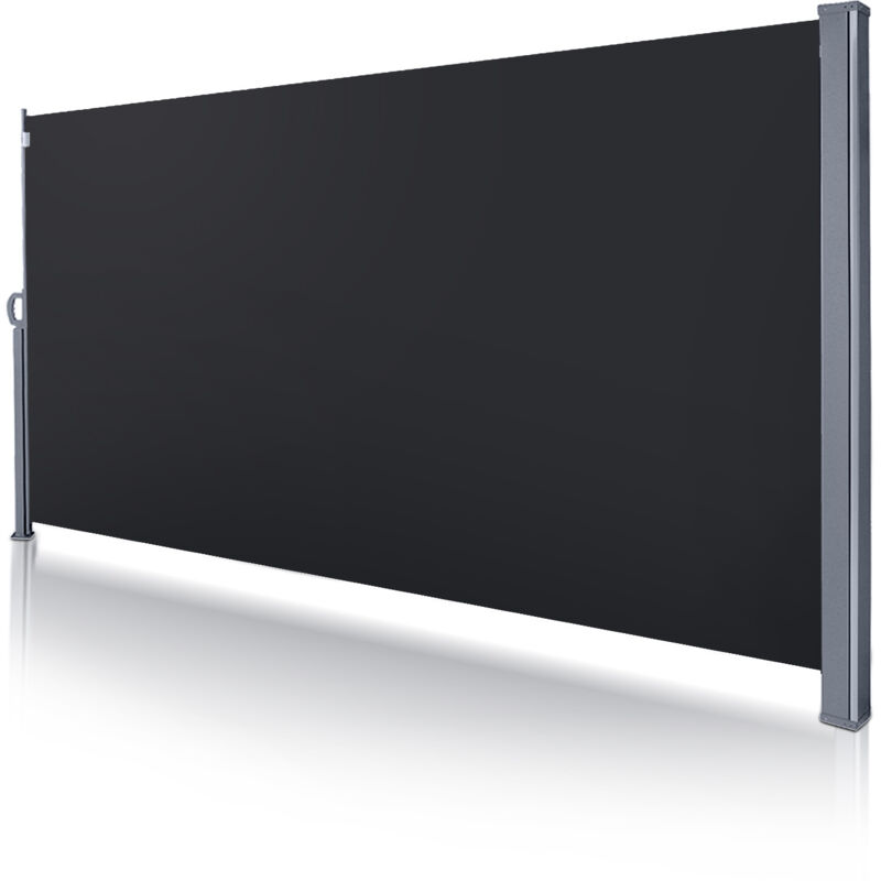 Tubiaz - Auvent latéral Rétractable 140x300cm Paravent Extérieur Store latéral patio Protection de la Vie privée Extensible Résistant Noir