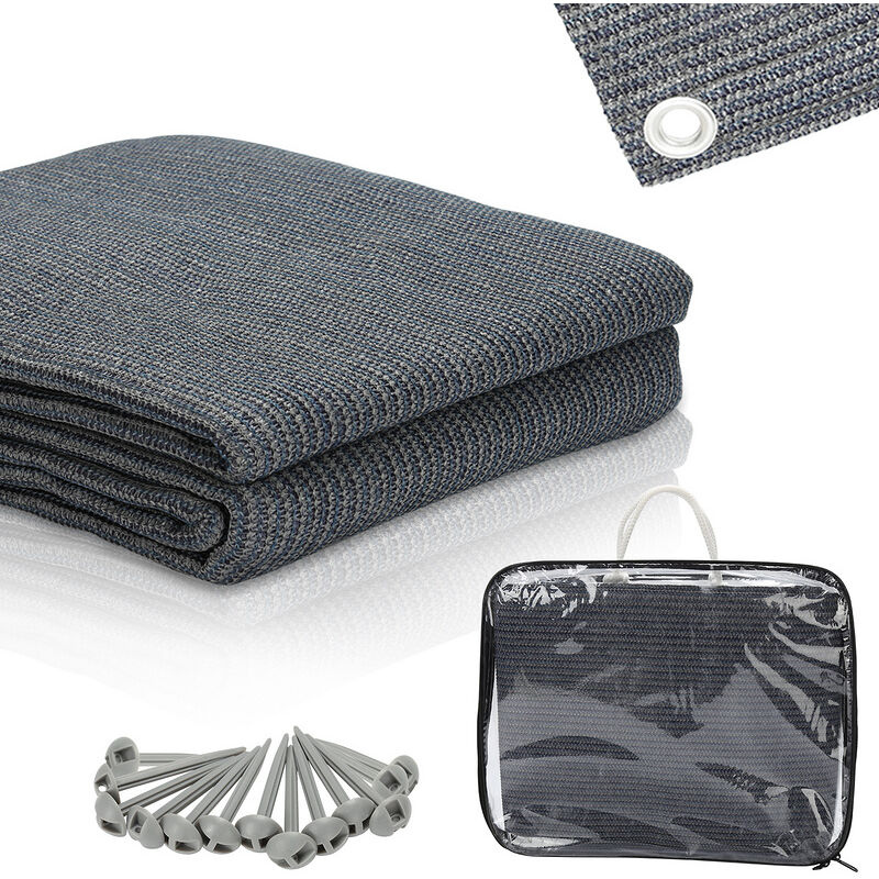 Tubiaz - Auvent tapis étanche camping tapis tente sol extérieur tente bâche pique-nique couverture caravane - Gris - 200x200cm